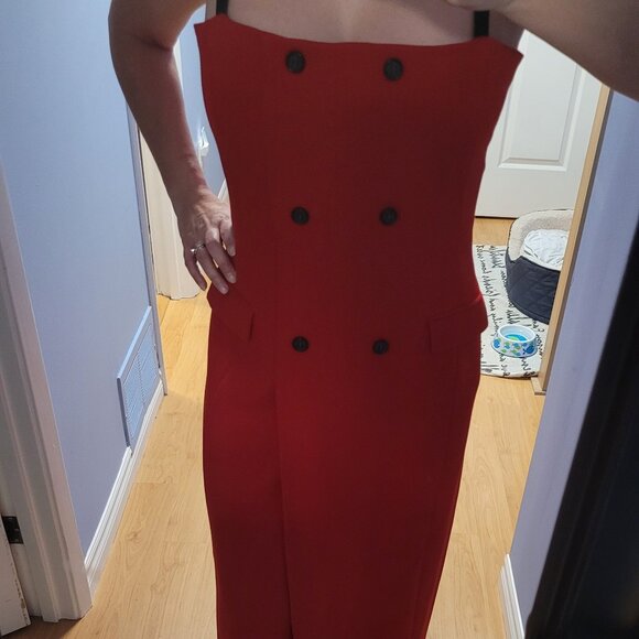 ZARA RED STRAPLESS DRESS - Picture 1 of 6